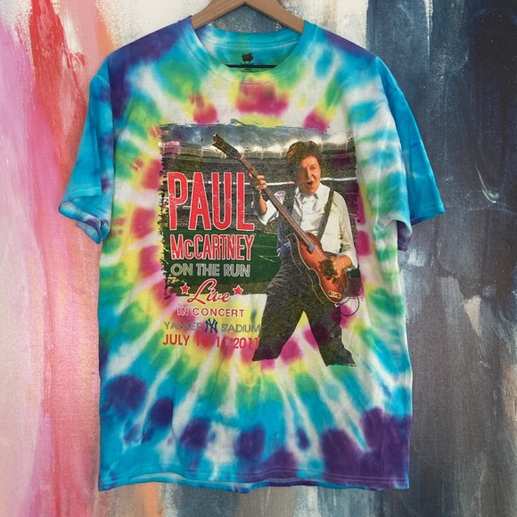Hanes Other - 🔥GTC🔥F/B 2011 Paul McCartney TieDye On The Run Yankee Stadium 100% Cotton Tee.